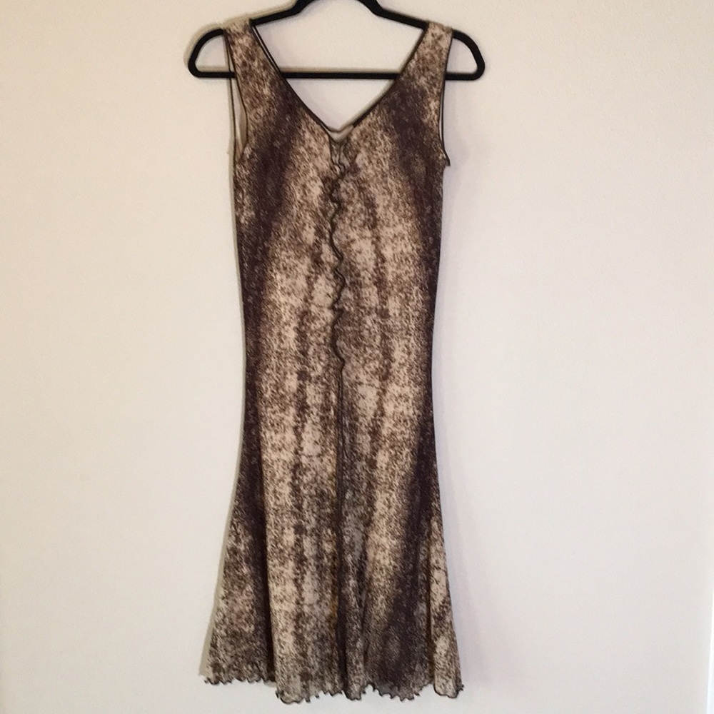 Sz XS Ideology brown & cream dress